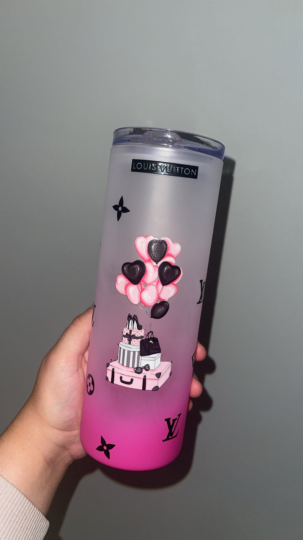 Pink Glass Ombre Tumbler 25oz