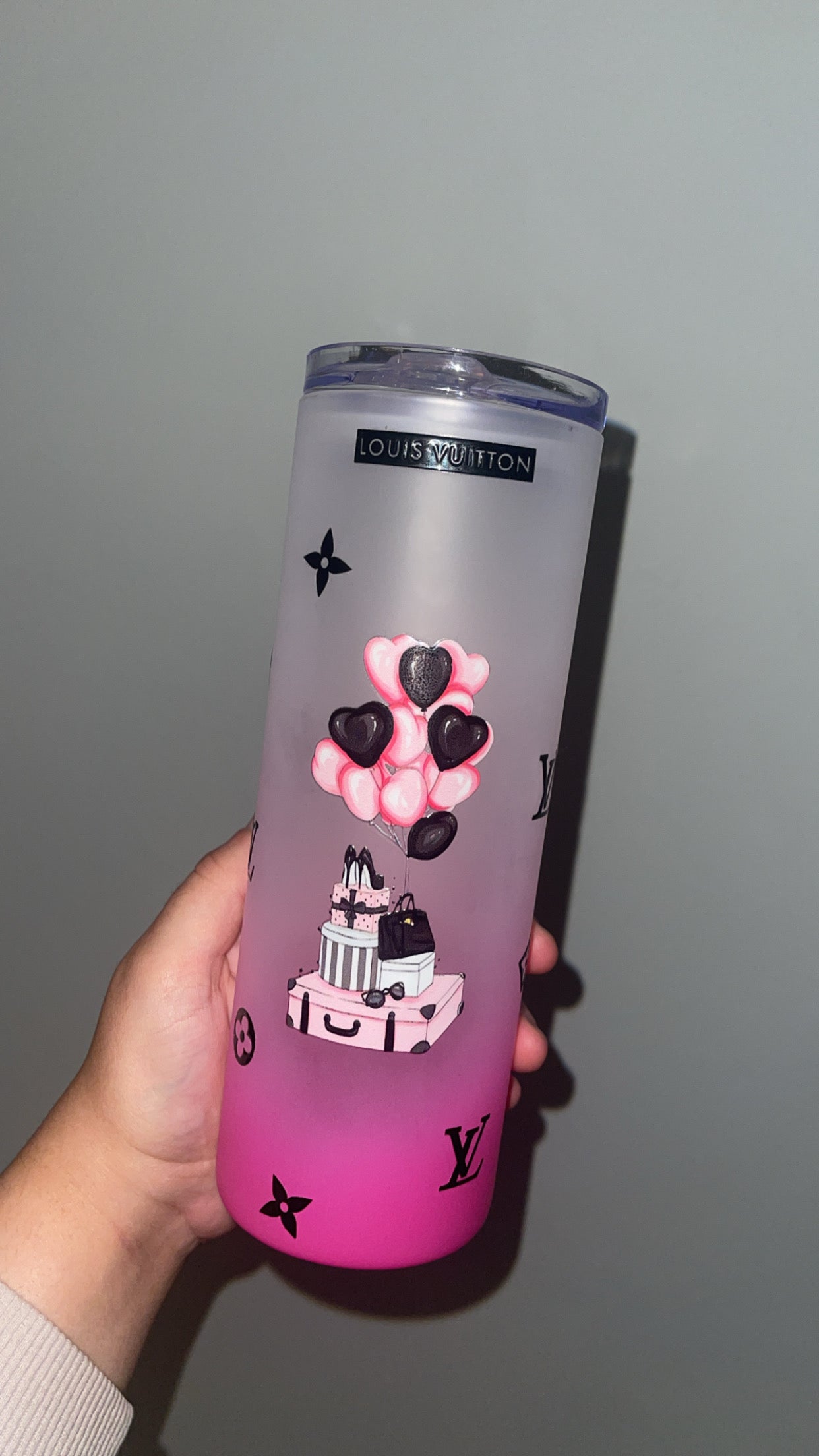 Pink Glass Ombre Tumbler 25oz